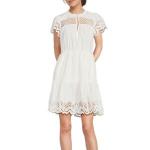 Rails Lettie White Eyelet Dress with Cap Sleeves